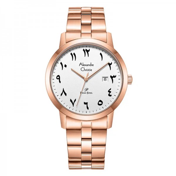 Alexandre Christie AC 1007 Rosegold White Arabian Chain Man MDBRGSLBA